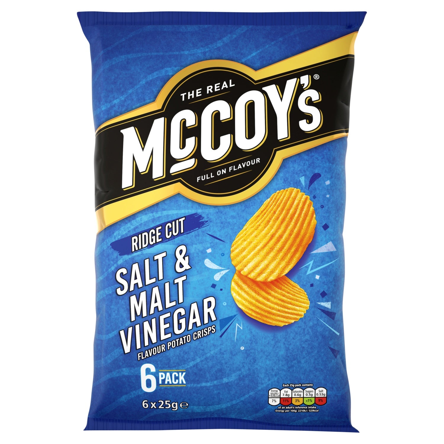 McCoys Ridge Cut Salt Malt Vinegar 6 x 25g
