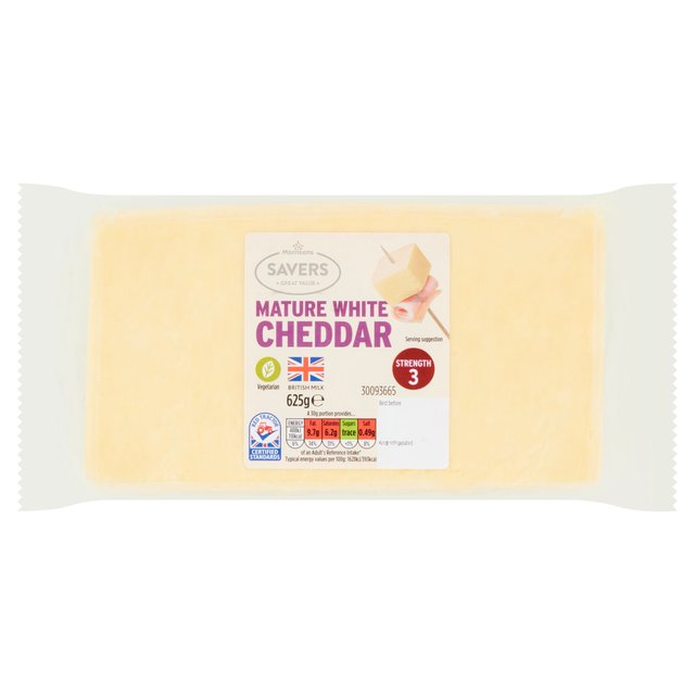 Morrisons Savers Mature White Cheddar 625g