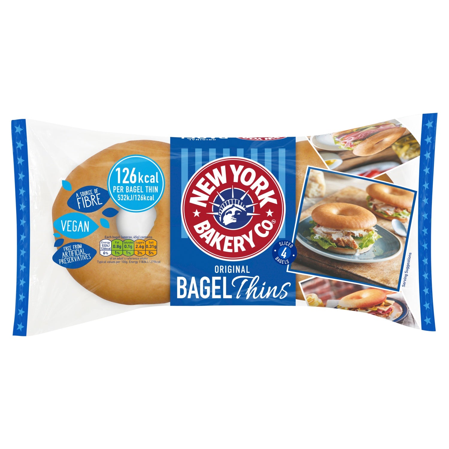 New York Bakery Co 4 Original Bagel Thins