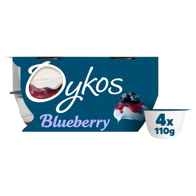 Oykos Greek Style Blueberry Yogurts 110g x 4pk