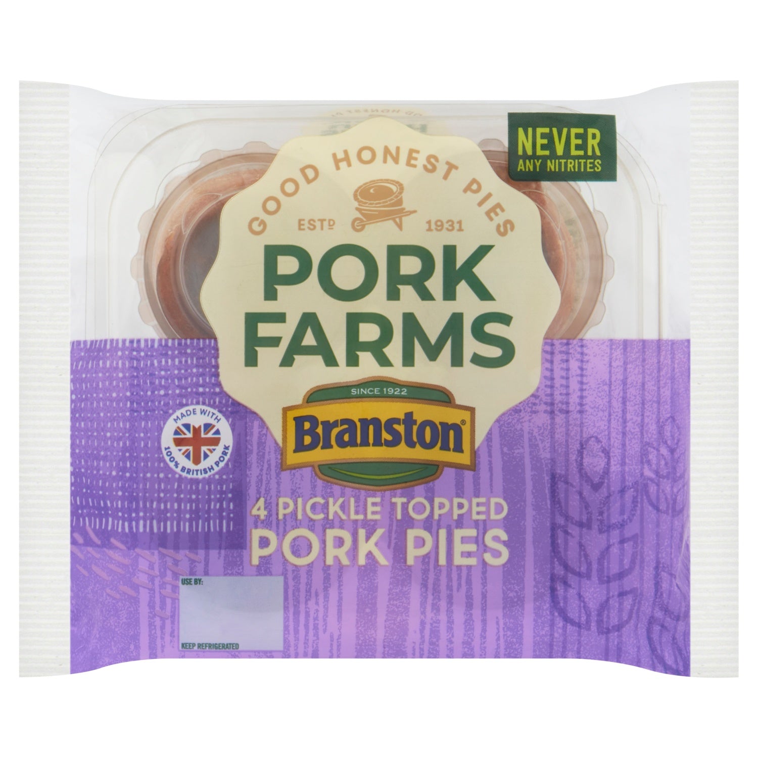 Pork Farms Branston Pickle Topped Mini Pork Pies 4 pack