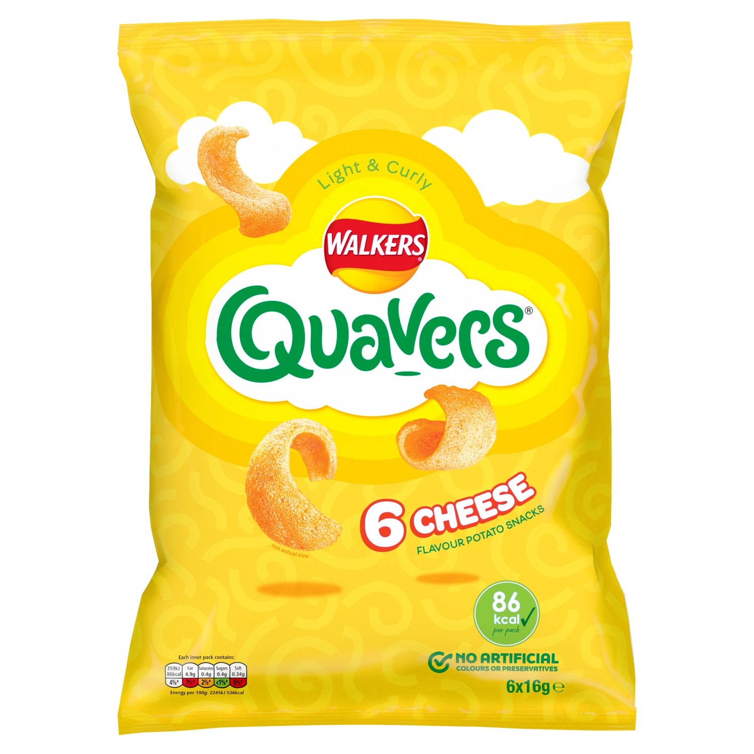 Quavers Cheese Crisps 6 x 16g