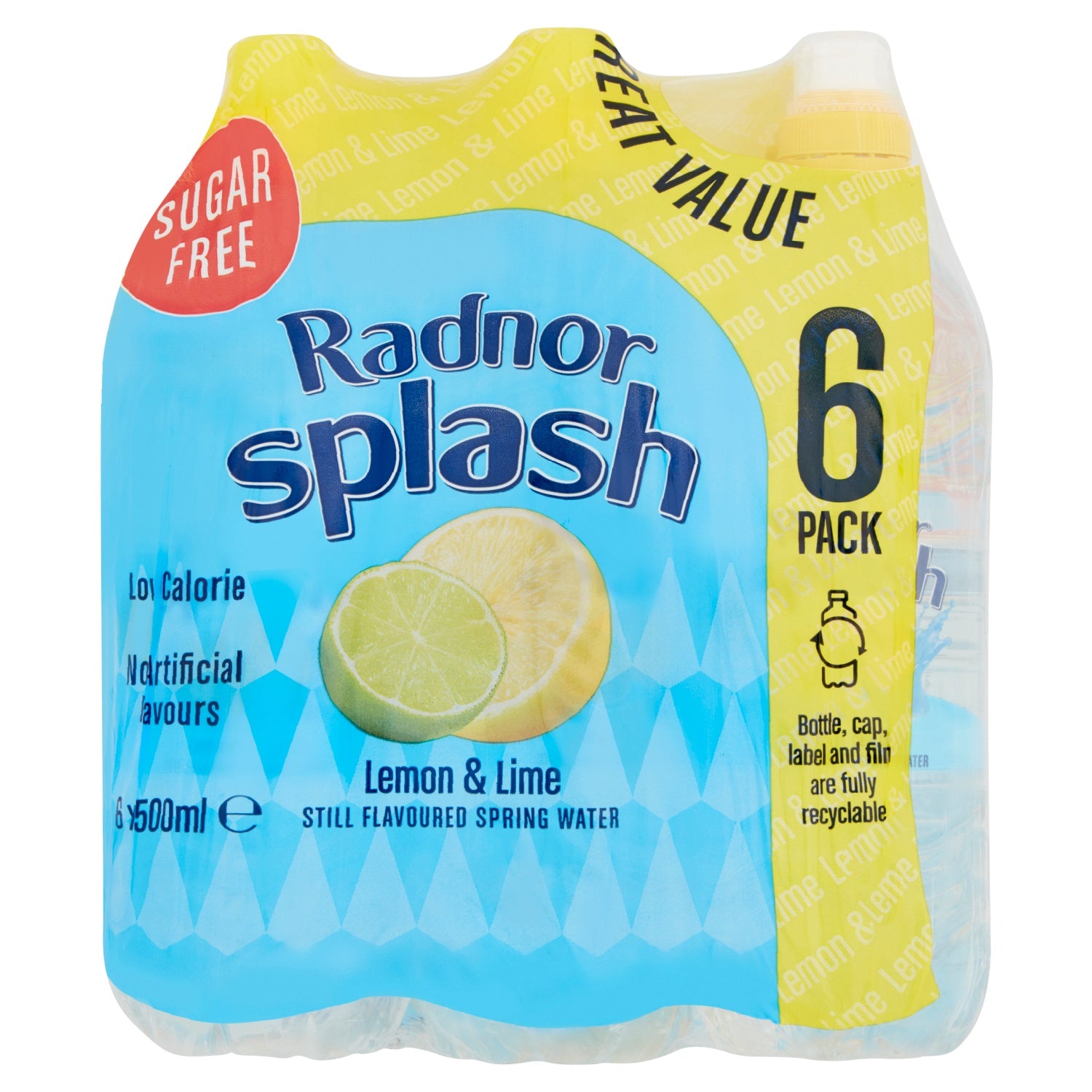 Radnor Splash Still Lemon Lime Spring Water 6X500ml