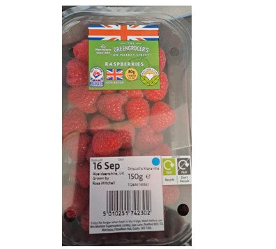 Morrisons Greengrocers Raspberries 150g